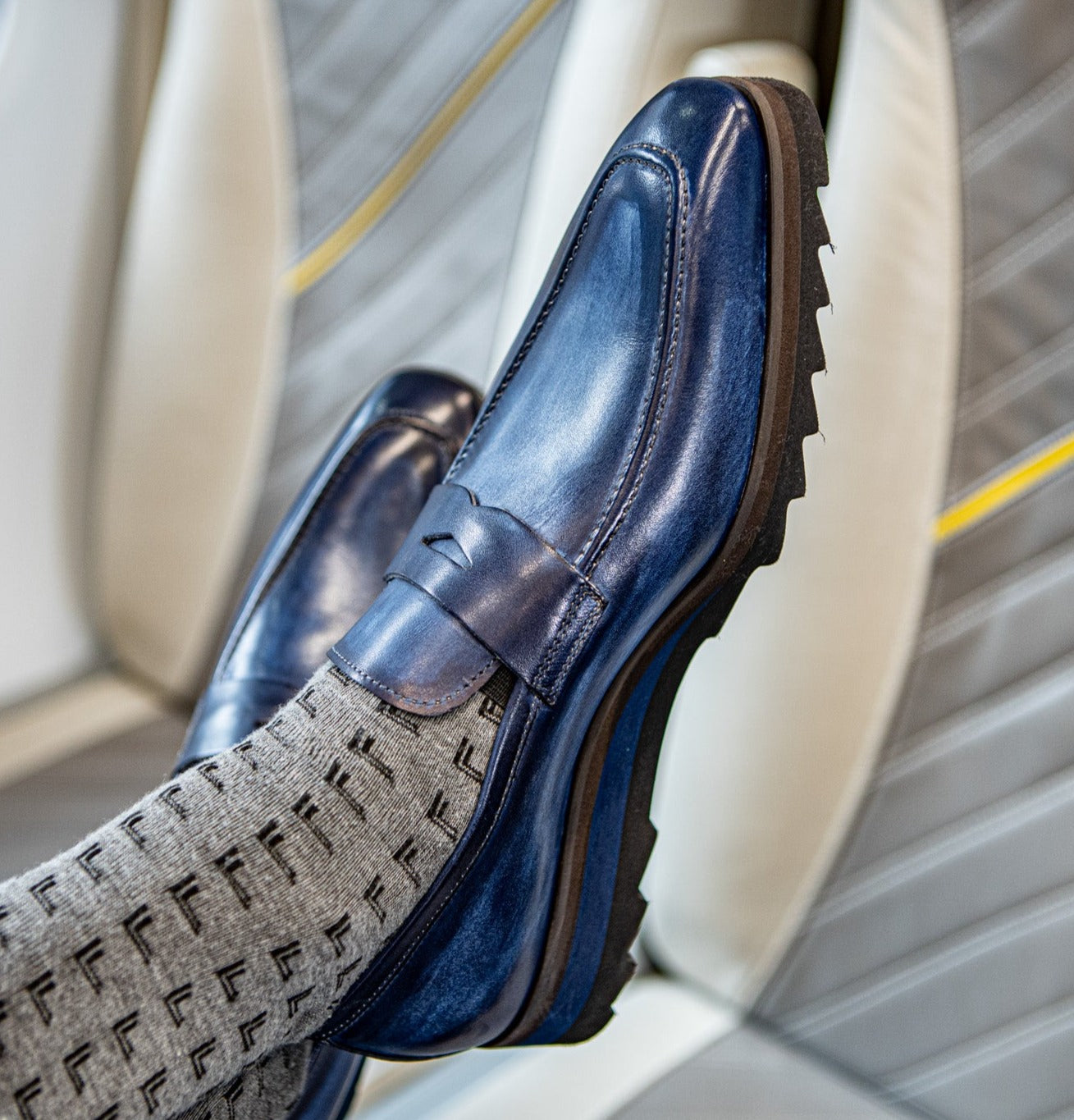 mens blue dress loafers Best Sport Hybrid Loafer Mens embossed slip on Applique Backless Halter Taffeta Style:Al Quds M SWEET 16 DRESS