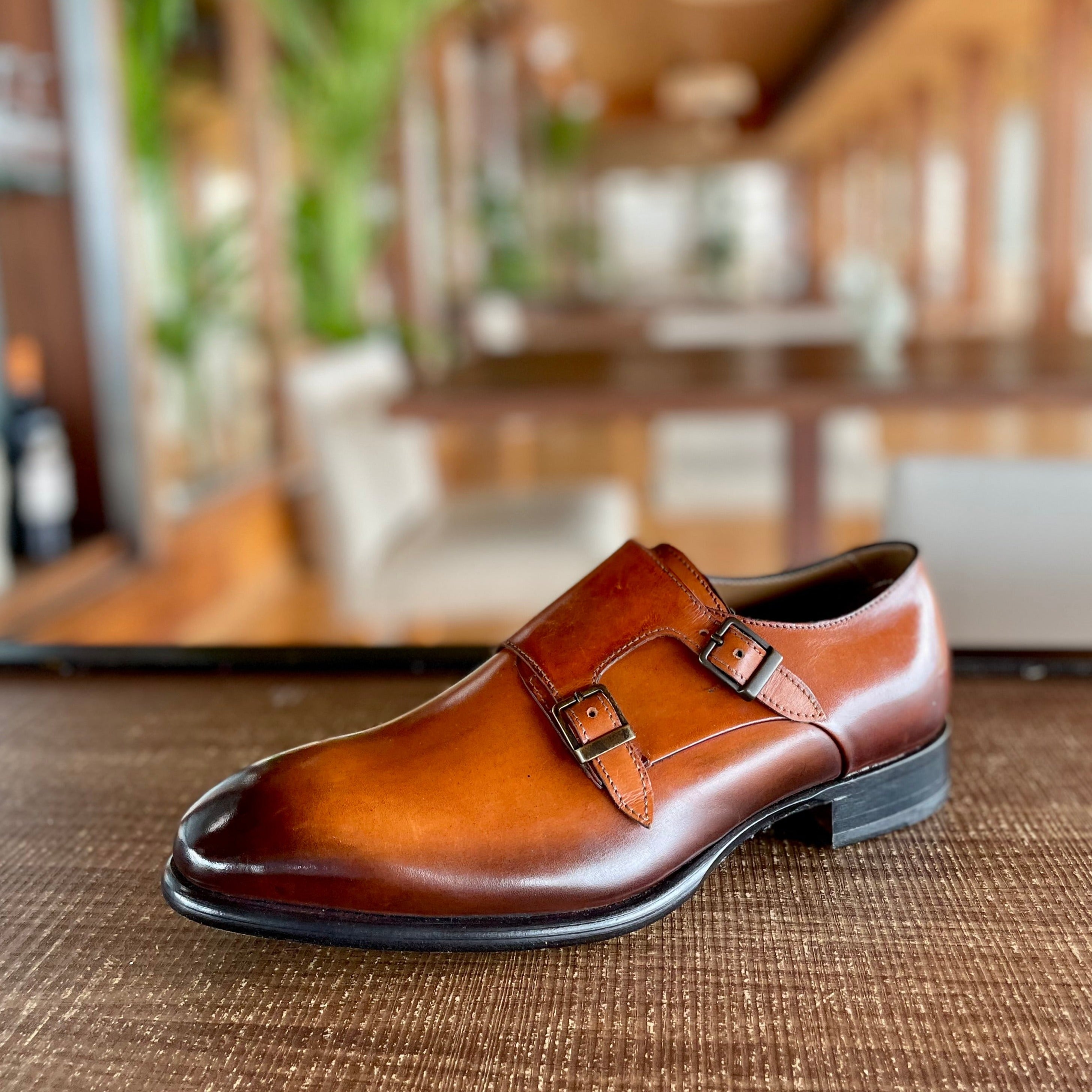 Men s Double Monk Cognac Jose Real Shoes